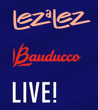 Logotipos de clientes homologados: Lez a Lez, Bauducco e Live!